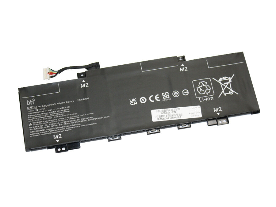 BTI 43.3 3 cell PC03043XL-PL compatible battery for HP - COMPAQ PAVILION X360 15-ER0521LA PAVILION X360 15-ER0021LA PAVILION X360 15-ER1071CL