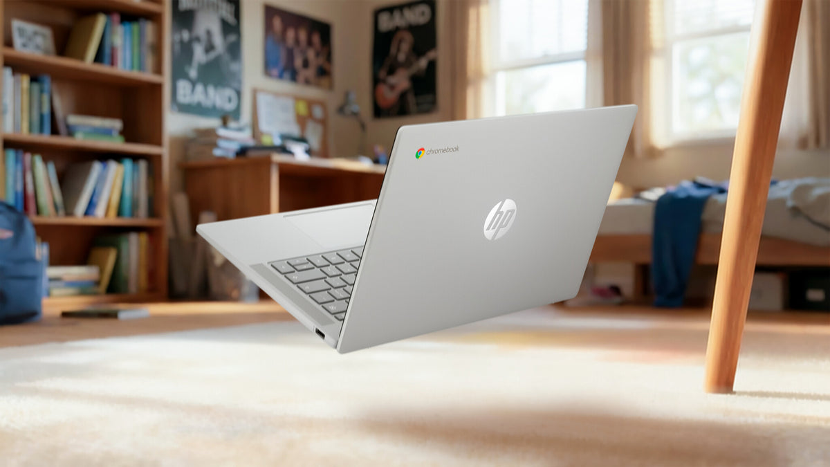 HP 14A-NM0006NAX MTK 540 4GB 64GB CHR Chromebook 35.6 cm (14") HD LPDDR5-SDRAM eMMC Wi-Fi 6 (802.11ax) ChromeOS Silver