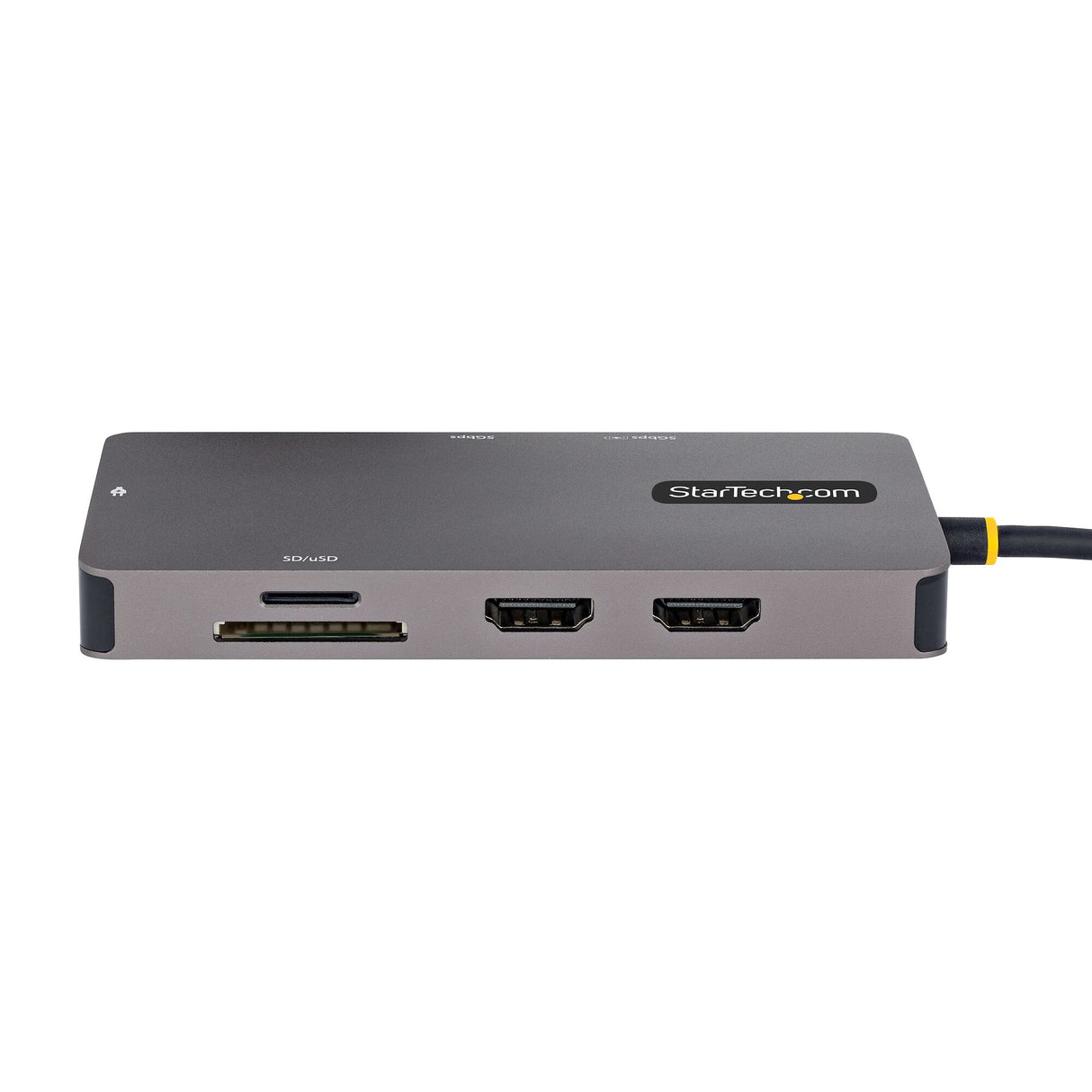 StarTech.com USB C Multiport Adapter, Dual HDMI Video, 4K 60Hz, 2Pt 5Gbps USB-A Hub, 100W Power Delivery Pass-Through/GbE/SD/MicroSD, 12"/30cm Cable, Travel Dock, Laptop Docking Station