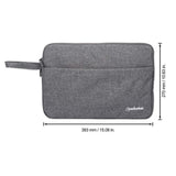 Manhattan Seattle Laptop Sleeve 14.5", Grey, Padded, Extra Soft Internal Cushioning, Main Compartment with double zips, Zippered Front Pocket, Carry Loop, Water Resistant and Durable, Notebook Slipcase, Three Year Warranty