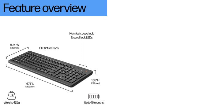 HP 225 Wireless Keyboard