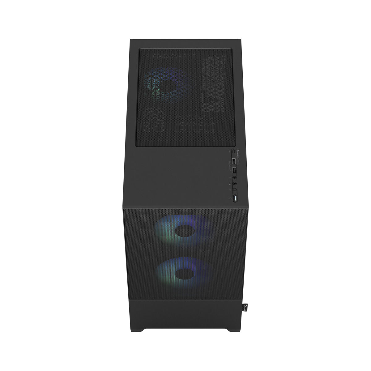 Fractal Design Pop Mini Air RGB (Noir TG) Boîtier de jeu avec fenêtre en verre transparent, Micro ATX, façade en maille hexagonale, 3 ventilateurs RVB et contrôleur ARVB