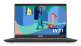 MSI Modern 14 C7M-074UK AMD Ryzen™ 5 7530U Laptop 35.6 cm (14") Full HD 8 GB DDR4-SDRAM 512 GB SSD Wi-Fi 6E (802.11ax) Windows 11 Home Black