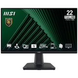 MSI Pro MP225V 21.45 Inch Monitor, FHD (1920 x 1080), 100Hz, VA, 1ms, 1x HDMI 1.4b, 1x D-Sub(VGA), Anti-Glare, Anti-Flicker, Less Blue light, TÜV Certified, VESA, Kensington, Black
