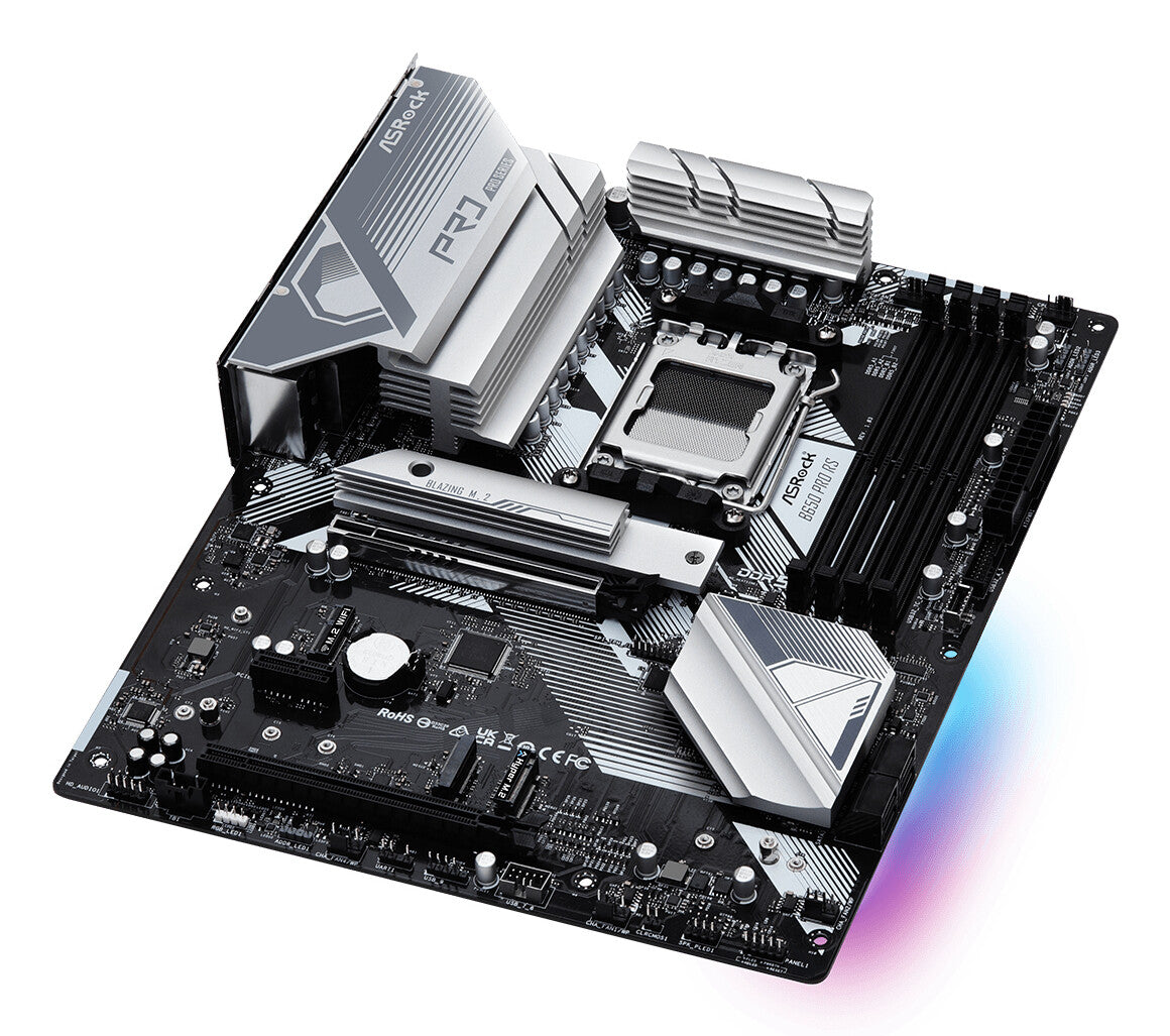 Asrock B650 PRO RS, AMD B650, AM5, ATX, 4 DDR5, HDMI, DP, LAN 2,5G, PCIe4, RVB, 3x M.2