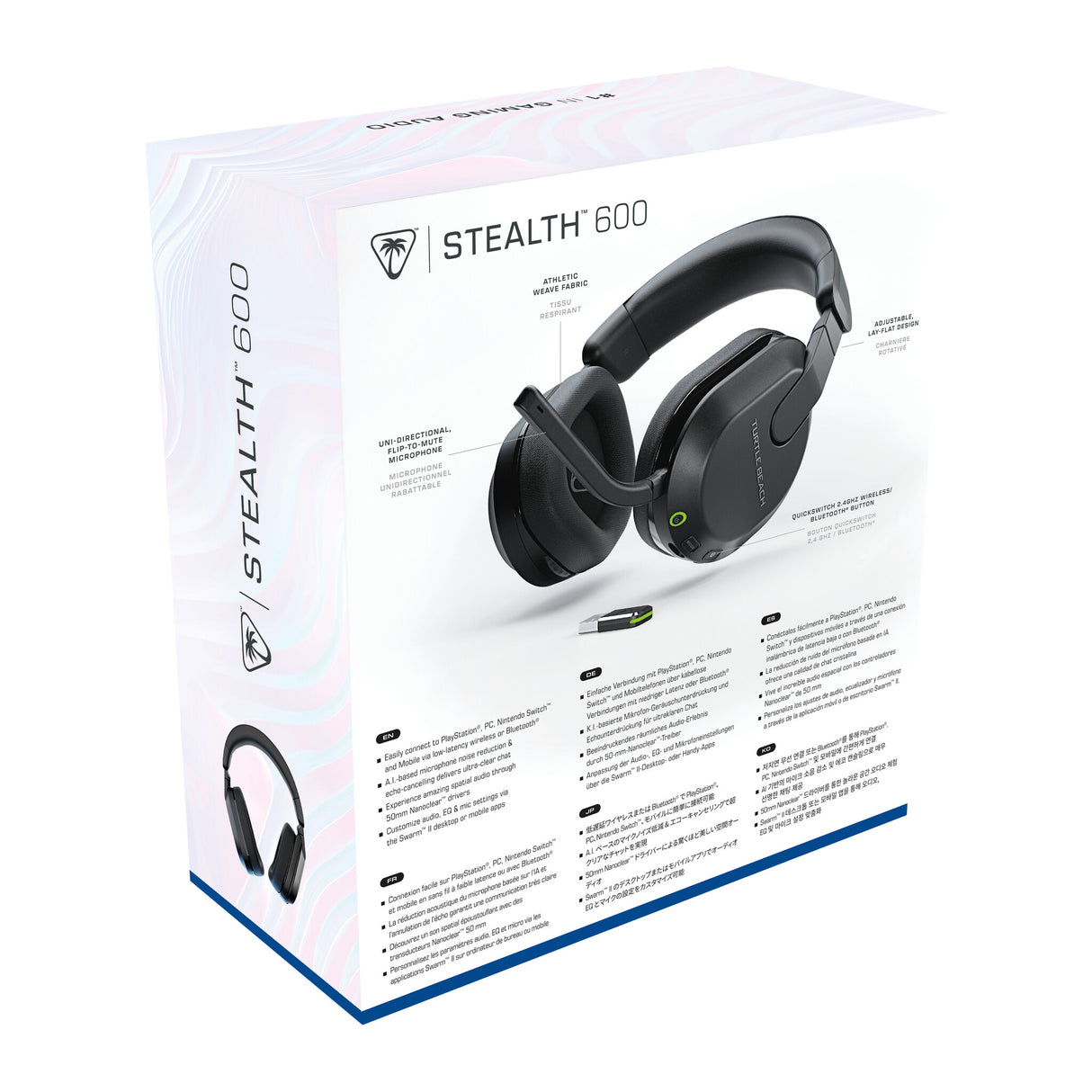 Turtle Beach Stealth 600 Black PlayStation Wireless Gaming Headset with up to 80 hour Battery, 50mm Speakers and Bluetooth for PS5, PS4, PC and Mobile