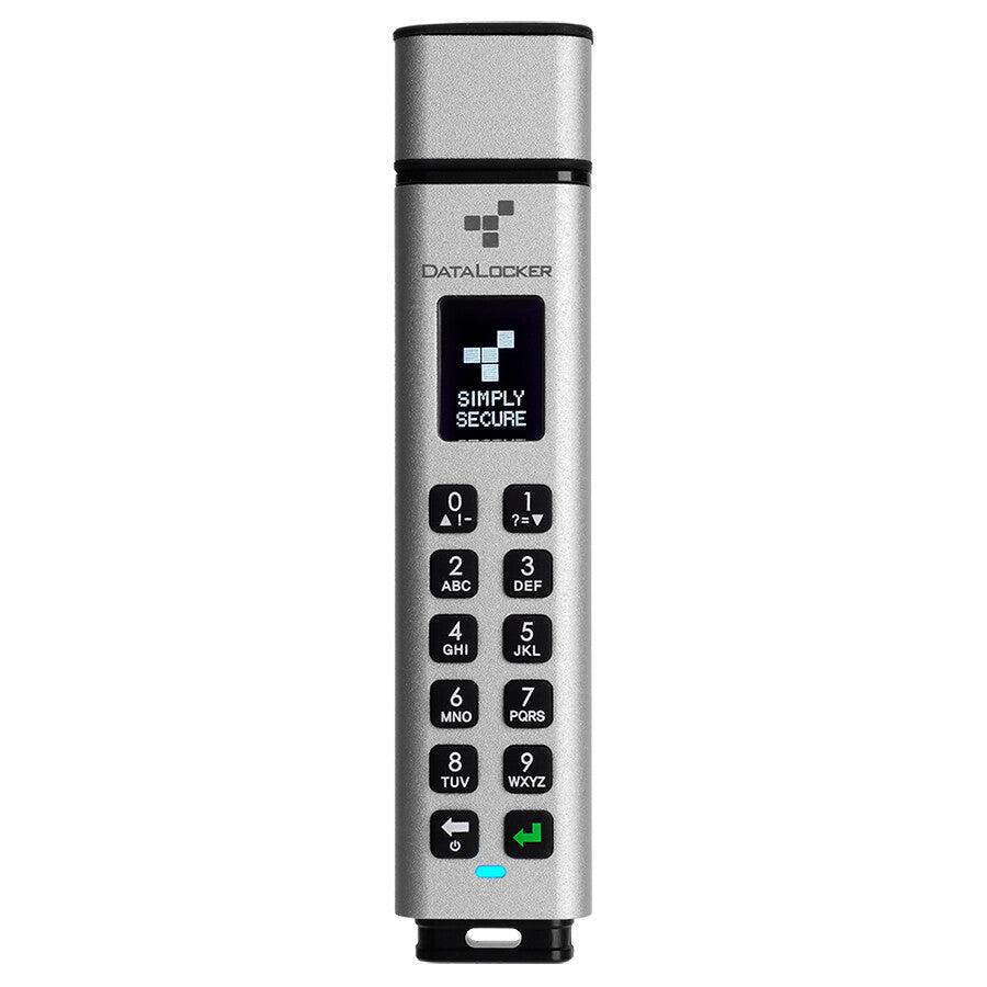 DataLocker Sentry K350 256 GB Encrypted USB Drive, FIPS 140-3 L3, AES 256-bit, MIL-STD-810G, Display with Keypad, USB A Connector compatible with 3.2 Gen 1 & USB 2.0