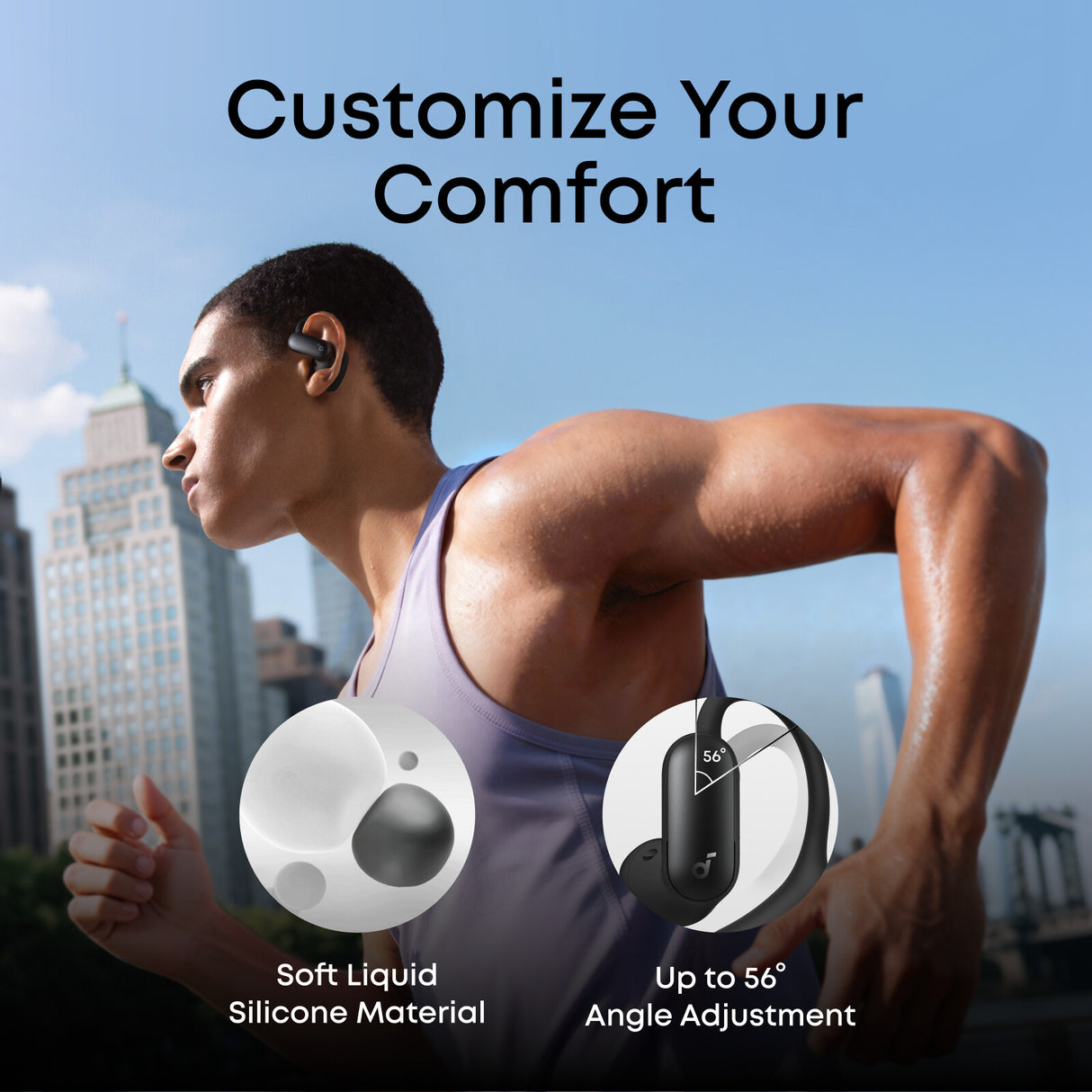 Soundcore AeroFit 2 Pro 2-in-1 Hybrid Earbuds, Black