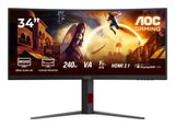 AOC G4 CU34G4Z computer monitor 86.4 cm (34") 3440 x 1440 pixels Wide Quad HD LED Black, Red
