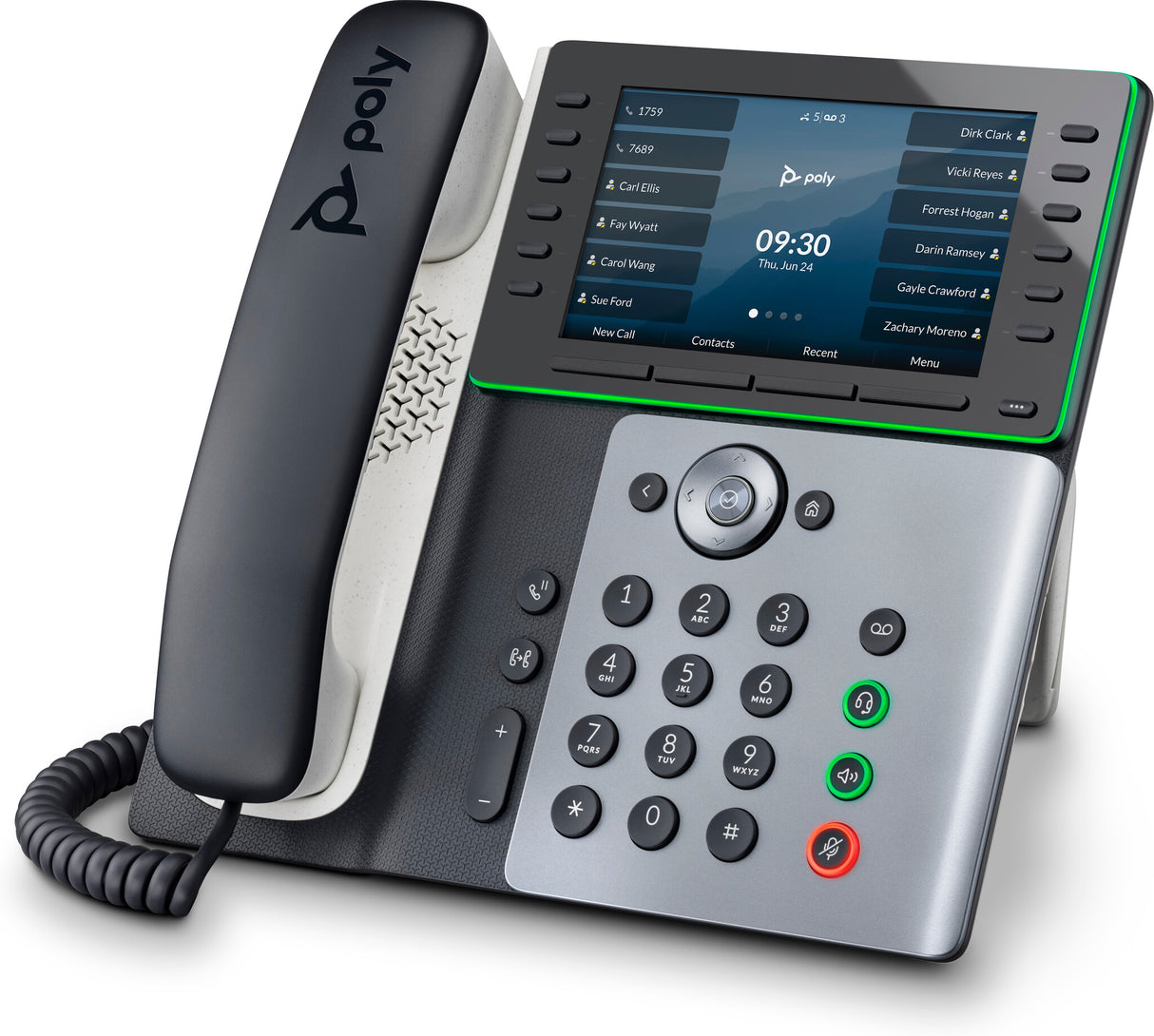 POLY Edge E550 IP Phone and PoE-enabled