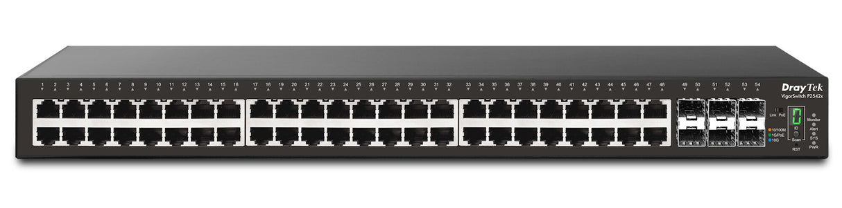 DrayTek VigorSwitch P2542x Managed L2+ Gigabit Ethernet (10/100/1000) Power over Ethernet (PoE) 1U Black