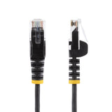 StarTech.com 50cm Black Slim CAT6 Cable, 10 Pack, Snagless, 100W PoE, UTP, LSZH, 28AWG Pure Bare Copper Wire, Slim RJ45 Network Patch Cord w/Strain Reliefs, Individually Tested