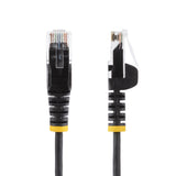 StarTech.com 5m Black Slim CAT6 Ethernet Cable, Snagless, 100W PoE, UTP, LSZH, 28AWG Pure Bare Copper Wire, Slim RJ45 Network Patch Cord w/Strain Reliefs, Fluke Tested