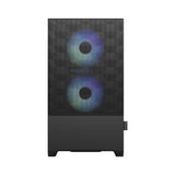 Fractal Design Pop Mini Air RGB (Black TG) Estuche para juegos con ventana de vidrio transparente, Micro ATX, frente de malla hexagonal, 3 ventiladores RGB y controlador ARGB