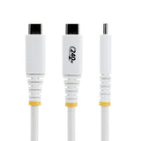 StarTech.com 2m (6ft) USB-C Charging Cable, Durable and Ultra-Flexible, 240W (5A) PD EPR, USB 2.0 Laptop Charger Cable, USB-IF Certified, Rugged USB-C Charging Cord - White