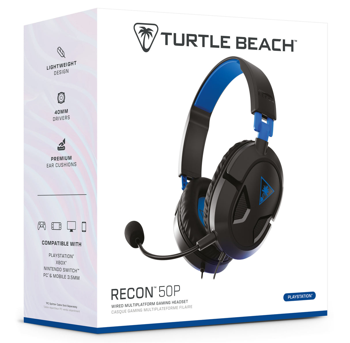 Turtle Beach Recon 50P Headset Wired Gaming Headset - PS5, PS4, Xbox Series X or S, Xbox One and PC