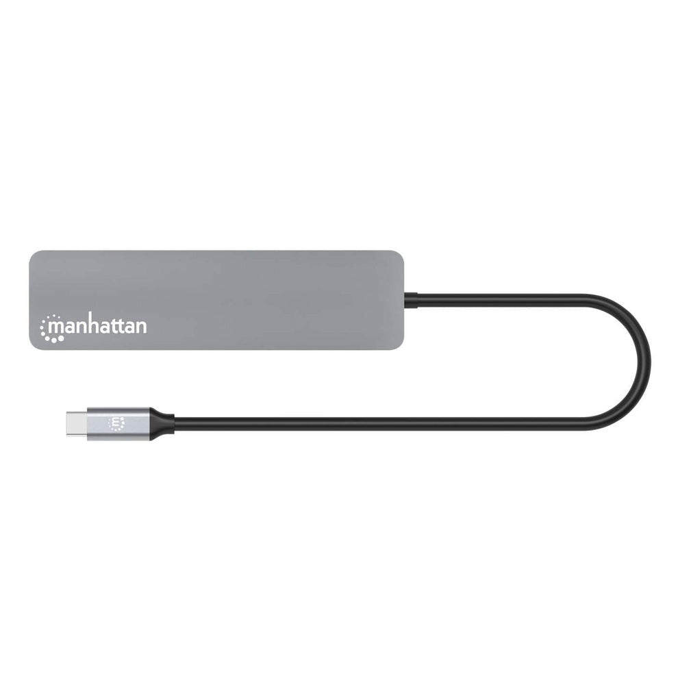 Manhattan USB-C Dock/Hub with Card Reader, Ports (x5): HDMI, USB-A (x2) and USB-C (x2), With Power Delivery (100W) to USB-C Port (Note additional USB-C wall charger and USB-C cable needed),Universal,USB 3.2 Gen 1 (aka USB 3.0),All Ports can be used at the