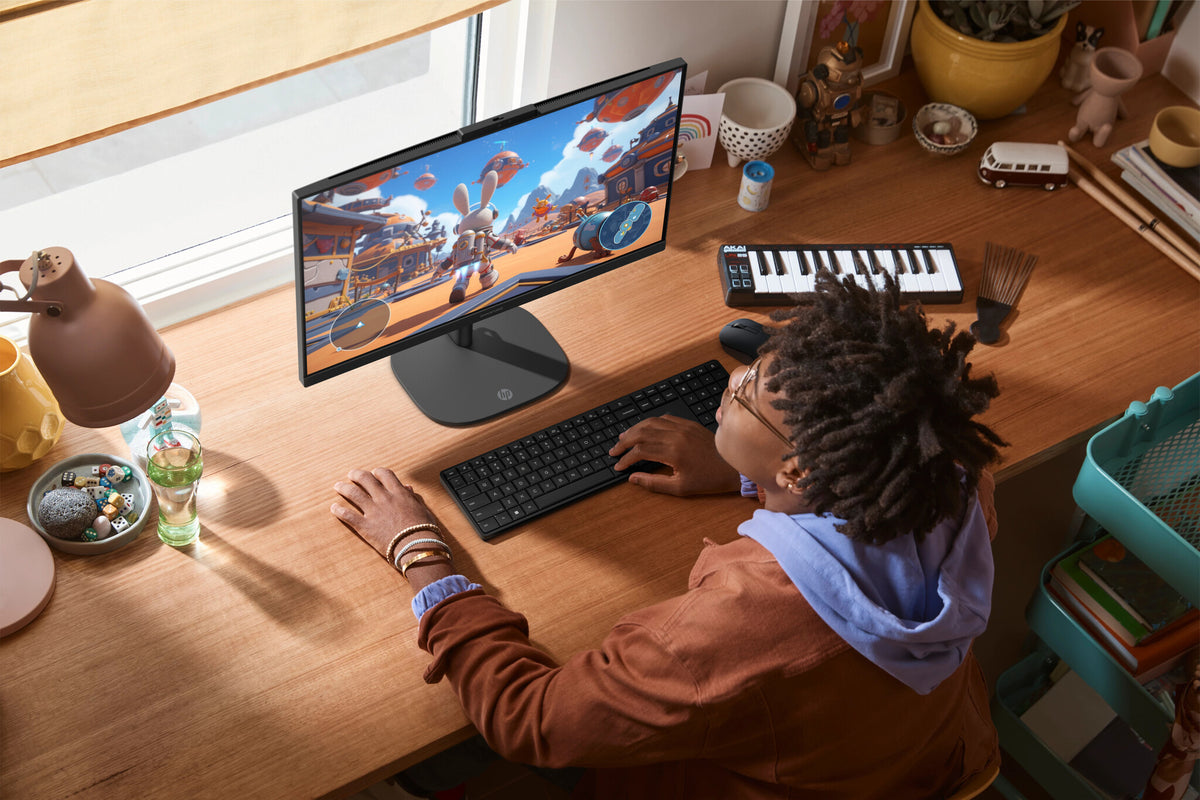 HP DS0A9EA All-in-One PC/workstation Intel Core 5 120U 60.5 cm (23.8") 1920 x 1080 pixels 8 GB DDR5-SDRAM 256 GB SSD Windows 11 Home Wi-Fi 6 (802.11ax) White