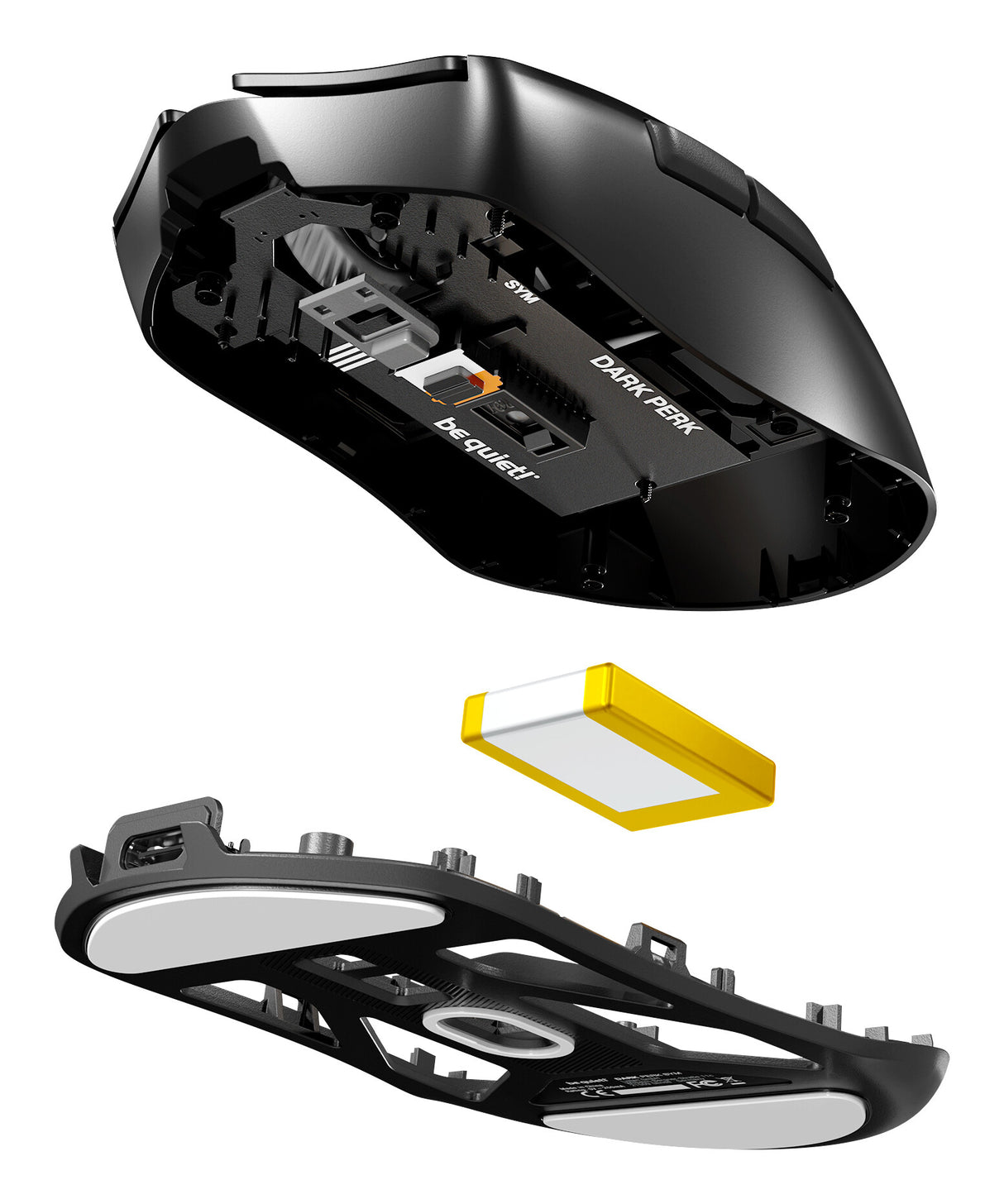 be quiet! Dark Perk | Sym mouse Gaming Right-hand RF Wireless + USB Type-C Optical 32000 DPI