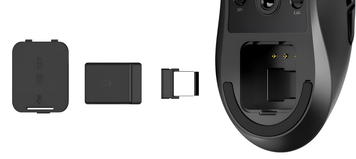Urban Factory ONLEE PRO PLUS: OPTICAL BLUETOOTH AND 2.4GHZ MOUSE WITH FREE WHEEL TECHNOLOGY - 7200DPI – LATERAL WHEEL - REMOVABLE BATTERY