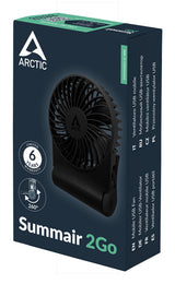 ARCTIC Summair 2Go - Powerful Handheld Fan with Extra-Long Battery Life