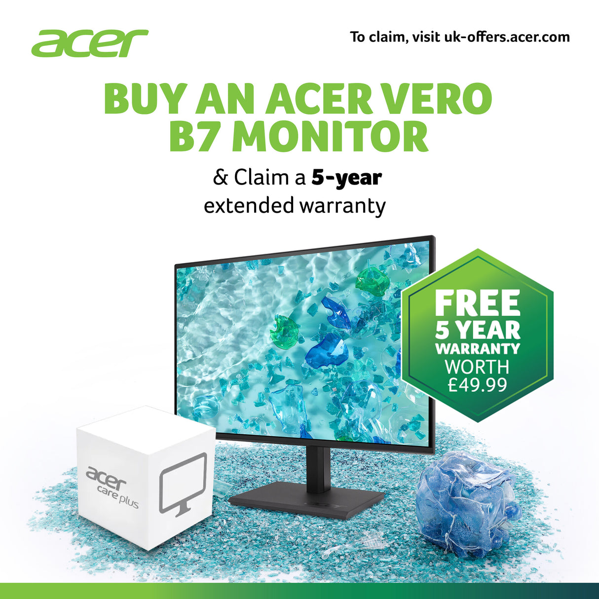 Acer B7 Vero B277G business monitor - 27", Full HD (1920x1080), IPS, 120Hz, 1ms, AdaptiveSync, height adjustable, HDMI, DP, USB-C