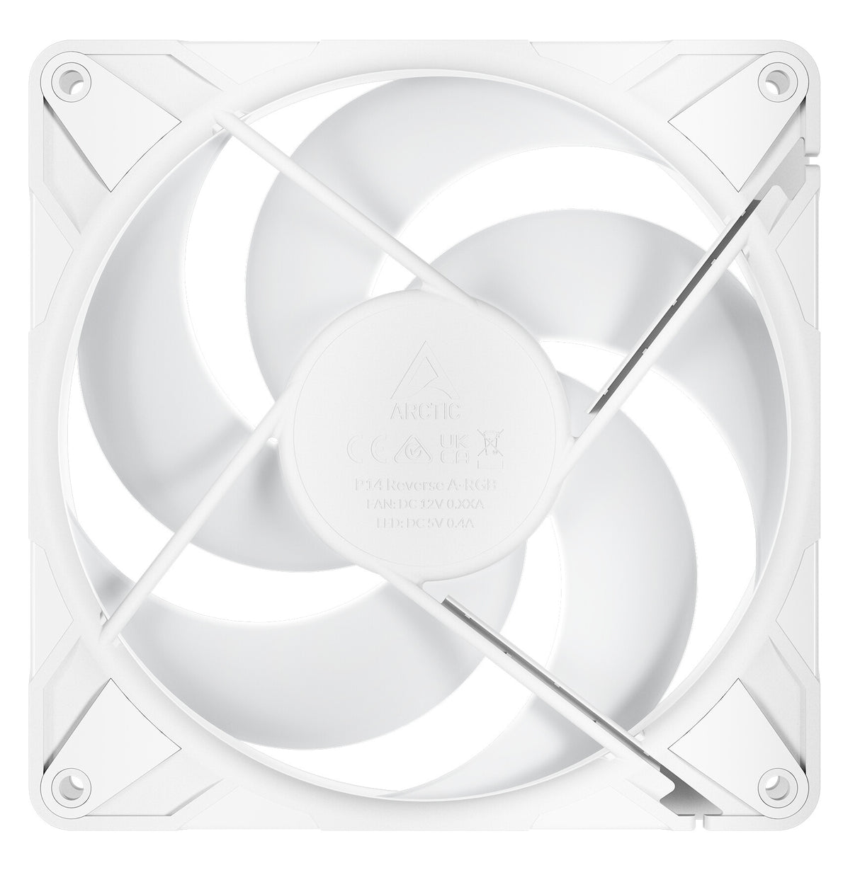 ARCTIC Freezer P14 Pro Reverse A-RGB (White) - 3 Pack - 140 mm A-RGB PWM Fan with Cable Splitter