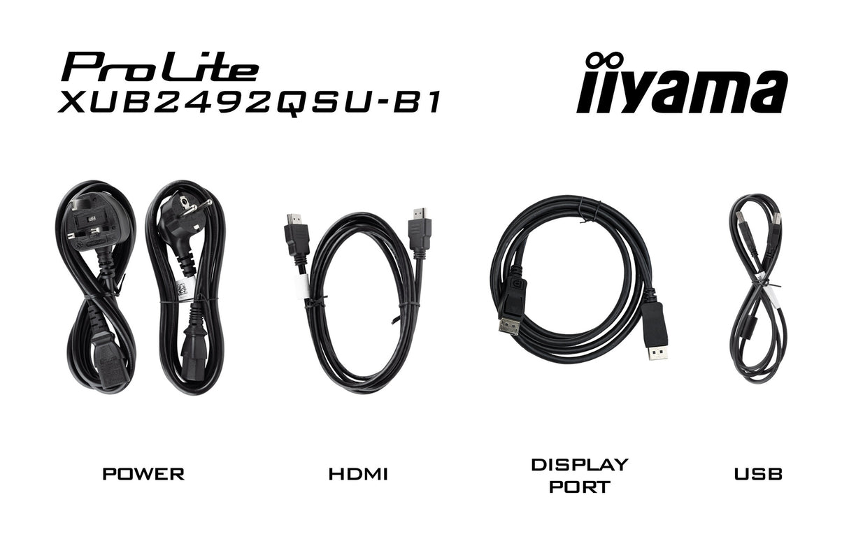 iiyama ProLite XUB2492QSU-B1 computer monitor 60.5 cm (23.8") 2560 x 1440 pixels Quad HD LED Black