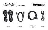 iiyama ProLite XUB2492QSU-B1 computer monitor 60.5 cm (23.8") 2560 x 1440 pixels Quad HD LED Black