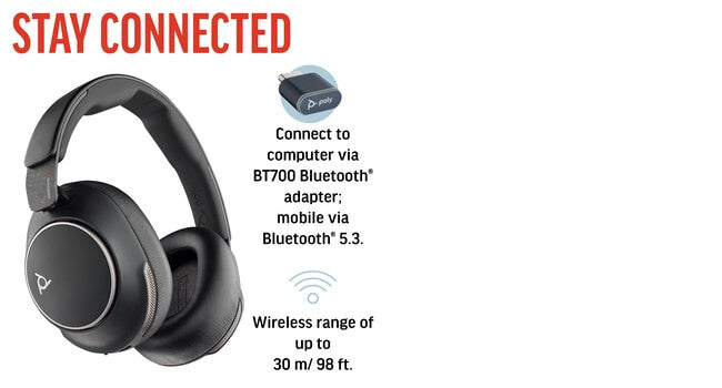 POLY Voyager Surround 80 UC USB-C Headset +USB-C/A Adapter