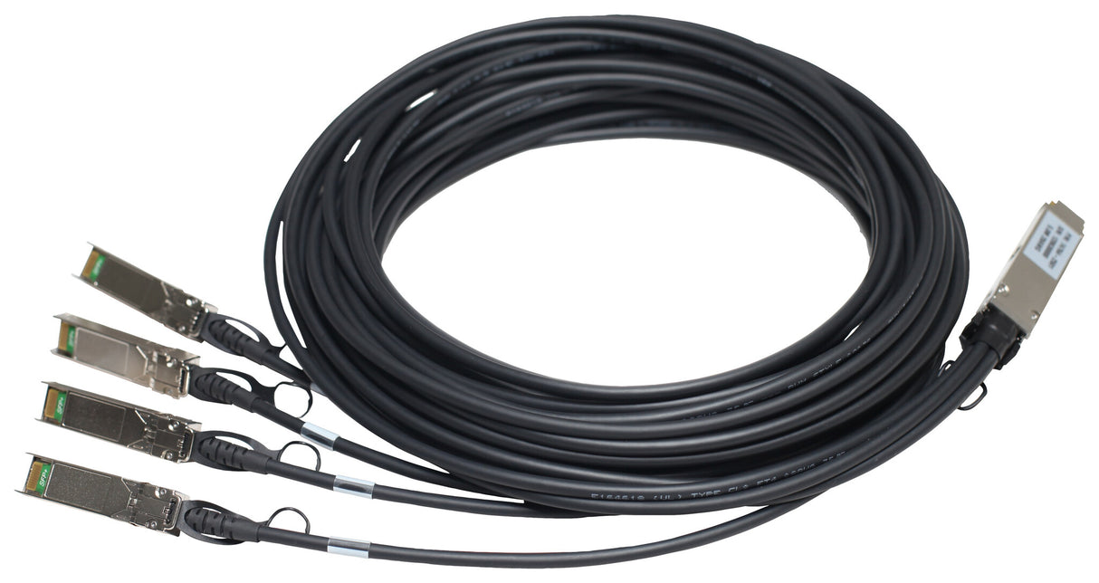 HPE Networking Comware X240 40G QSFP+ to 4x10G SFP+ 3m Direct Attach Copper Splitter Cable