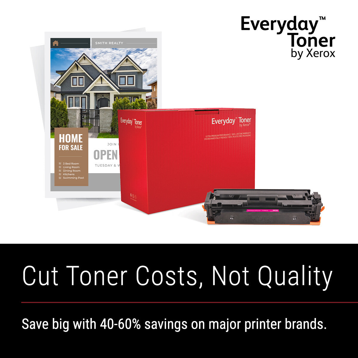 Everyday™ Black Toner by Xerox compatible with HP 203A (CF540A), Standard capacity