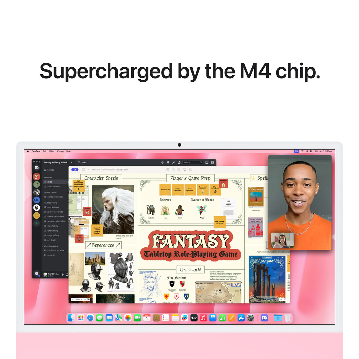 Apple iMac 24-inch with Retina 4.5K display: M4 chip with 10‑core CPU and 10‑core GPU, 16GB, 512GB SSD - Pink