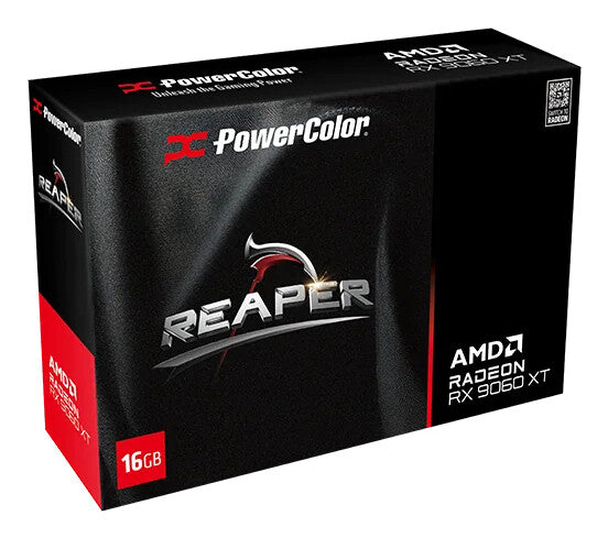 PowerColor Reaper Radeon RX 9060 XT GAMING OC 8G Graphics Card - 8GB GDDR6, 128bit, PCI-E 5.0, 3320 MHz Core Clock, 2 x DisplayPort, 1 x HDMI, GV-R9060XTGAMING OC-8GD