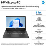 HP 14-dq6000na Intel® N N150 Laptop 35.6 cm (14") HD 4 GB DDR4-SDRAM 128 GB UFS Wi-Fi 6 (802.11ax) Windows 11 Home in S mode White
