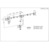 Manhattan Triple Desk Mount for TV & Monitors, For screens: 10" to 27", Clamp Assembly, VESA compatability: 75x75 and 100x100mm - check the dimensions of the four mounting holes on back of screen to ensure it fits, Max 7kg (each), Black, Bracket, Lifetime