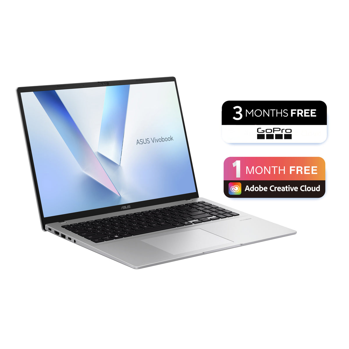 ASUS Vivobook 16 M1607GA-MB023W Copilot+ PC AMD Ryzen™ AI 7 445 Laptop 40.6 cm (16") WUXGA 16 GB DDR5-SDRAM 512 GB SSD Wi-Fi 6 (802.11ax) Windows 11 Home Silver