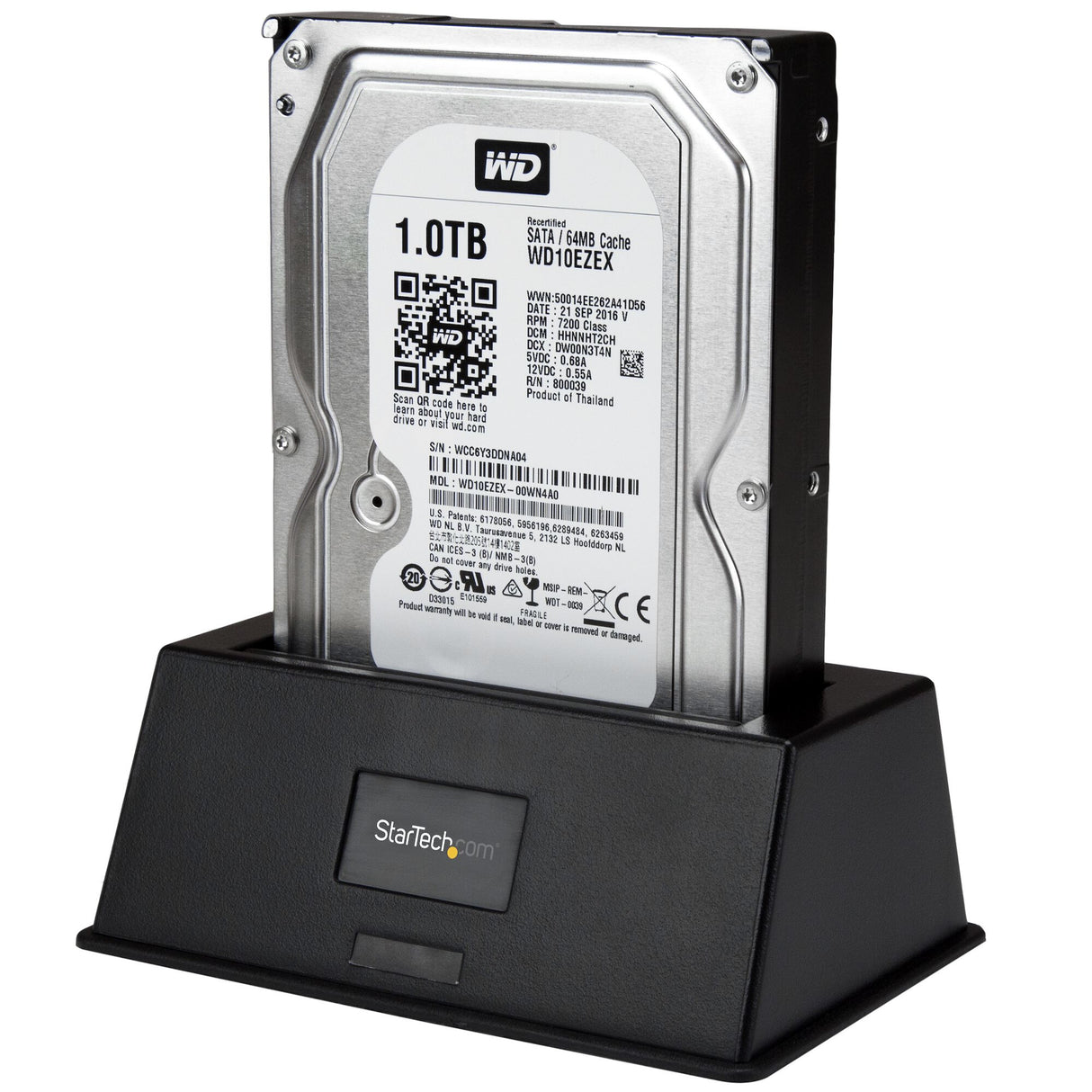 StarTech.com Single Bay USB 3.0 to SATA Hard Drive Docking Station, USB 3.0 (5 Gbps) Hard Drive Dock, External 2.5/3.5" SATA I/II/III HDD/SSD Docking Station, Top-Loading Hard Drive Bay