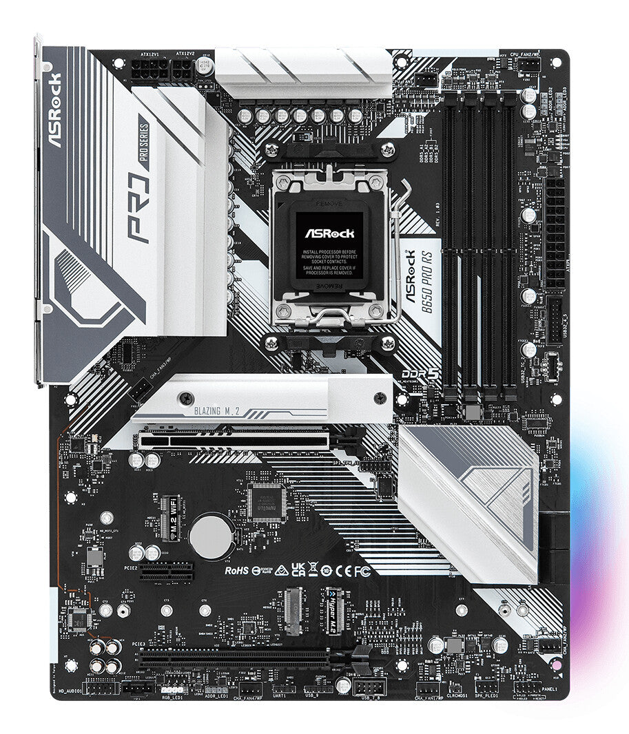 Asrock B650 PRO RS, AMD B650, AM5, ATX, 4 DDR5, HDMI, DP, LAN 2,5G, PCIe4, RVB, 3x M.2