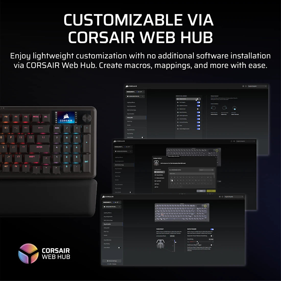 Corsair VANGUARD 96 keyboard Gaming USB QWERTY UK English Black