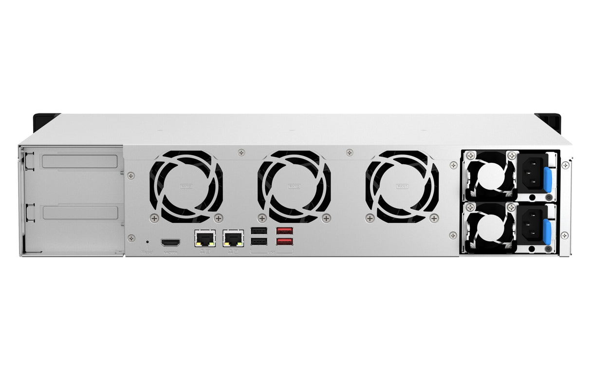 QNAP TS-864EU-RP-8G NAS/storage server Rack (2U) Intel® Celeron® N5095 8 GB DDR4 0 TB QNAP Turbo System Black