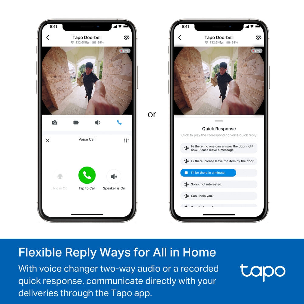 TP-Link Tapo Video Doorbell Camera 1 × D235, 1 × D100C