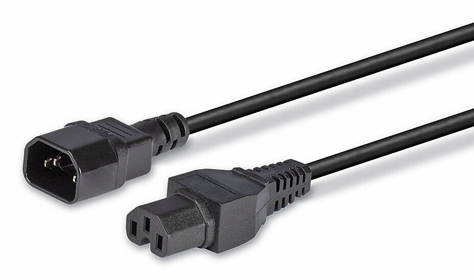 Lindy 2m IEC C14 to IEC C15 'Hot Condition' Power Cable, Black