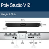 HP Poly Studio V12 USB Video Bar No Power Supply