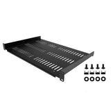 StarTech.com 1U Server Rack Shelf - Universal Vented Rack Mount Cantilever Tray for 19" Network Equipment Rack & Cabinet - Durable Design - Weight Capacity 55lb/25kg - 12" Deep Shelf, Black