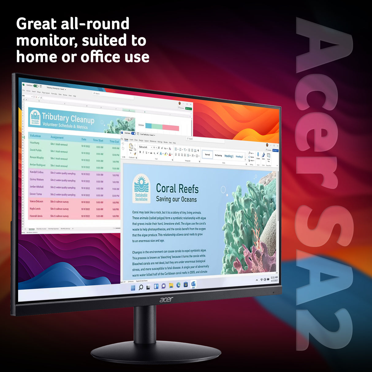 Acer SA242YH1 monitor - 23.8" Full HD, 100Hz, 4ms
