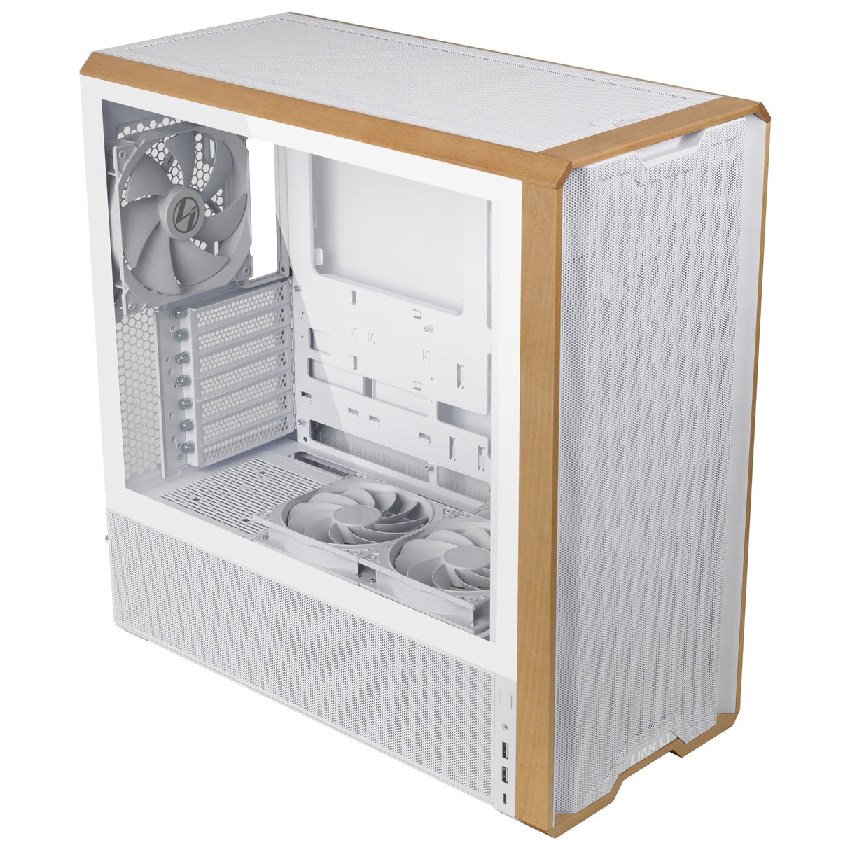Lian Li Lancool LAN217W computer case Midi Tower White, Wood