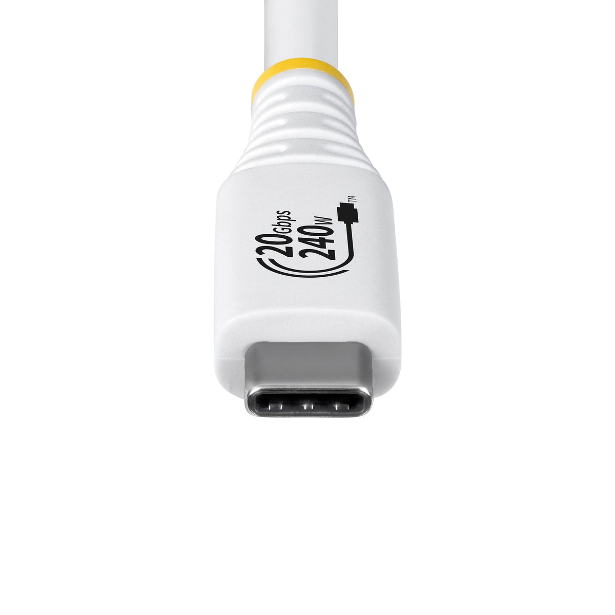 StarTech.com 2m (6ft) USB4 Cable, 20Gbps, USB-IF Certified USB-C Cable, 240W PD EPR, 4K 120Hz DP 2.1, TPE Jacket, White USB-C Cord