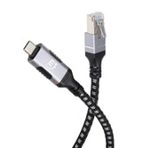 Manhattan USB-C to Gigabit (10/100/1000 Mbps) Network Ethernet RJ45 Cable, Length 2m, Multi-Gigabit Ethernet, Black/Silver, Three Year Warranty