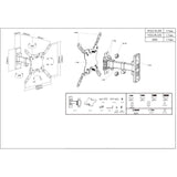 Manhattan Wall Mount for TV & Monitors (Tilt and Swivel 2 pivots), For screens 13" to 42", VESA compatibility: all between 75x75mm to 200x200mm - check the dimensions of the four mounting holes on back of screen to ensure it fits, Max 20kg, Bracket